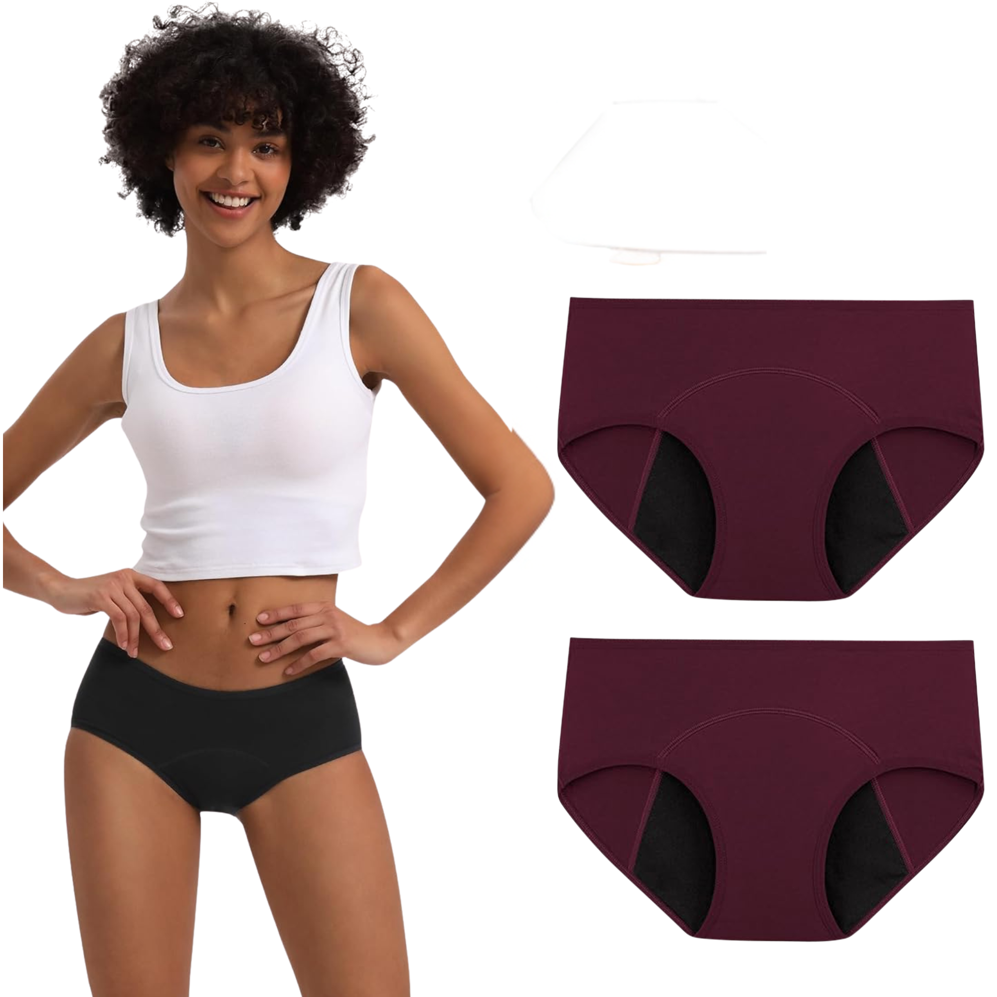 Smileai Fashion Women’s Period Panty | Leakproof Menstrual Underwear | Heavy Flow Protection | Reusable & Washable Period Panties for Women & Teens | Hipster Panties | Pack of 2