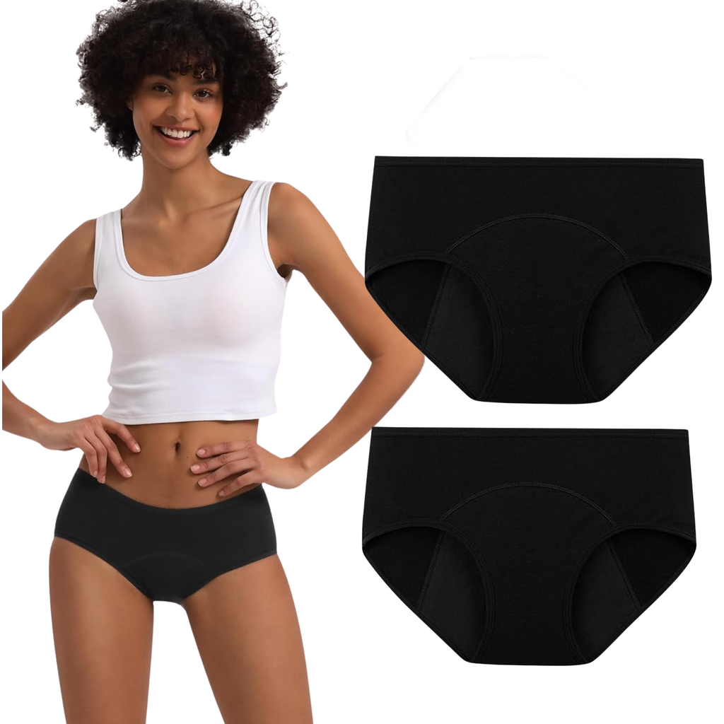 Smileai Fashion Women’s Period Panty | Leakproof Menstrual Underwear | Heavy Flow Protection | Reusable & Washable Period Panties for Women & Teens | Hipster Panties | Pack of 2