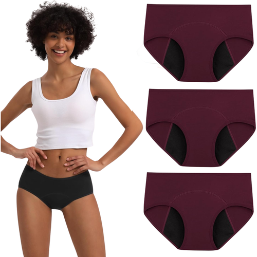 Smileai Fashion Women’s Period Panty | Leakproof Menstrual Underwear | Heavy Flow Protection | Reusable & Washable Period Panties for Women & Teens | Hipster Panties | Pack of 3