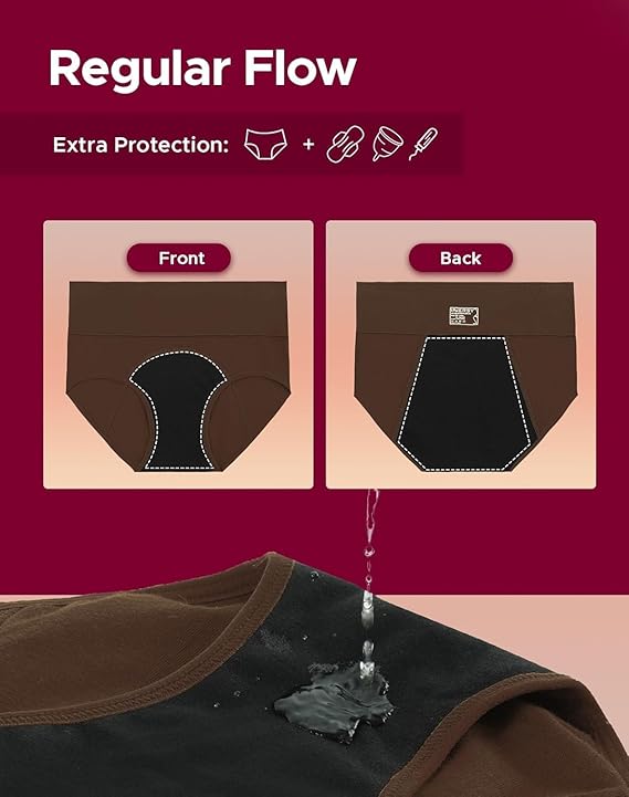Smileai Fashion Women’s Period Panty | Pack of 2 Leakproof Menstrual Underwear | Heavy Flow Protection | Reusable & Washable Period Panties for Women & Teens