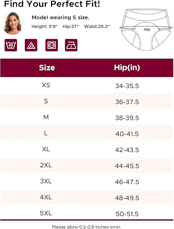Smileai Fashion Women’s Period Panty | Pack of 2 Leakproof Menstrual Underwear | Heavy Flow Protection | Reusable & Washable Period Panties for Women & Teens